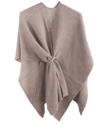 Alpaca-blend omslagdoek in taupe met lus