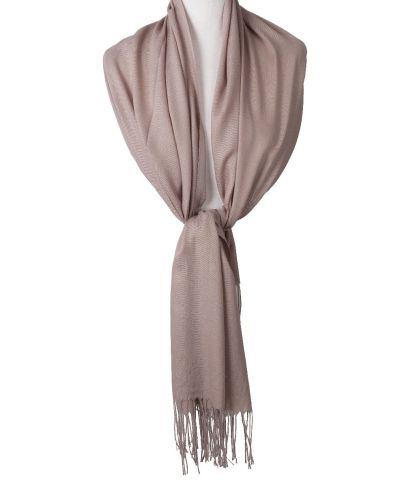 Kasjmier-blend pashmina sjaal in taupe