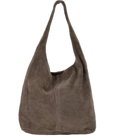 Taupe suède shopper met rits