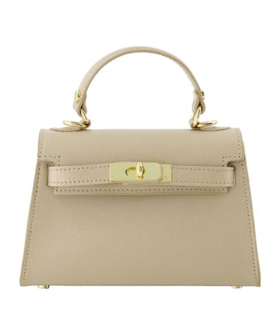 Livia lederen handtas in taupe