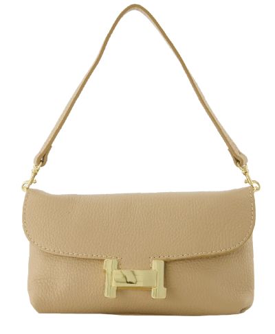 Helene lederen clutch in taupe