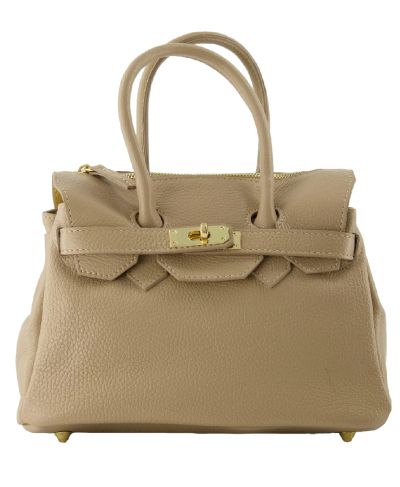 Yara lederen handtas – Taupe