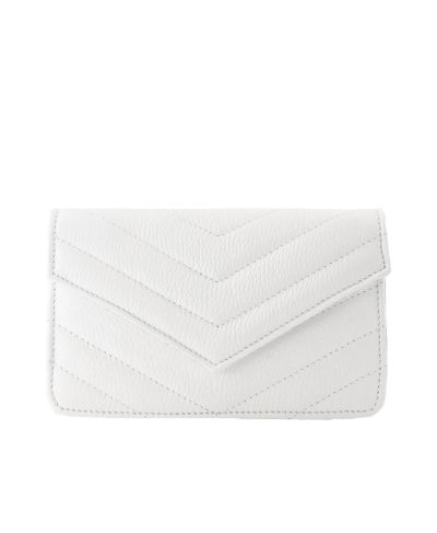 Lederen crossbody clutch in wit