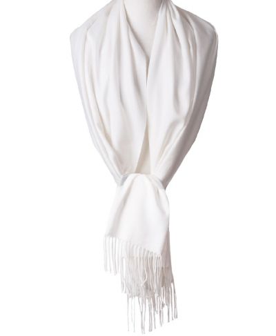 Wol-blend pashmina sjaal in ivoor