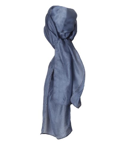 Zijden sjaaltje in denimblauw
