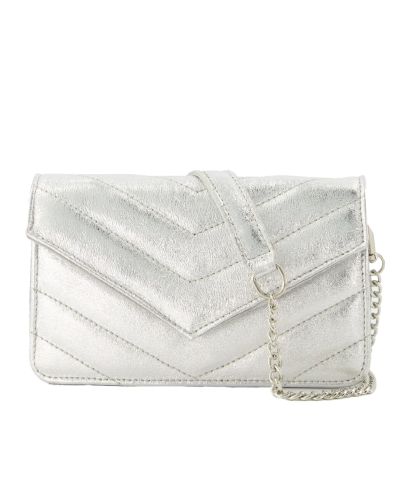 Louise metallic lederen cluch/crossbody tas