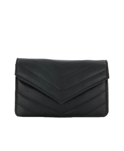 Lederen crossbody clutch in zwart