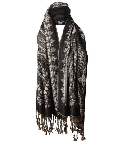 Layla pashmina sjaal met paisley motief