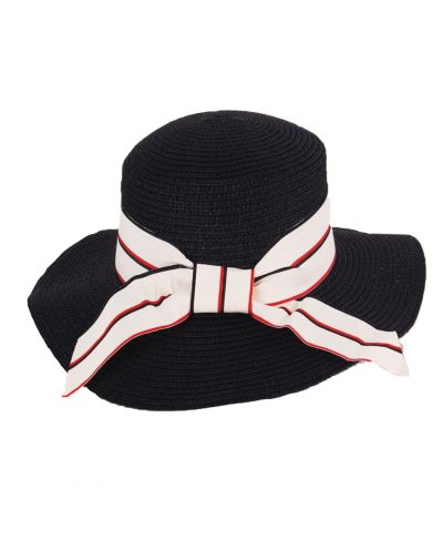 Zwarte vintage-stijl boater hoed