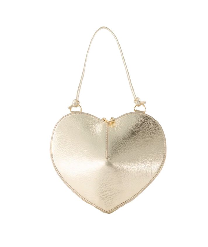 Abby hartvormige grain lederen crossbodytas in goud