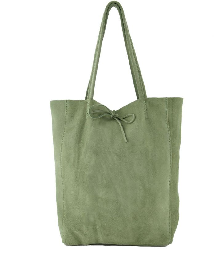 Suède shopper in antiek groen
