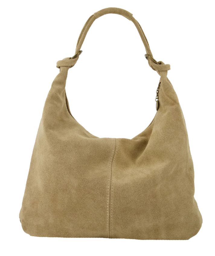 Suède shopper tas in beige