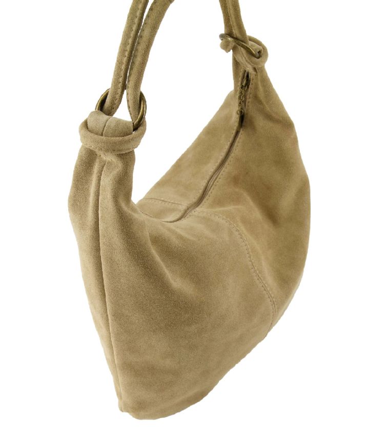Suède shopper tas in beige