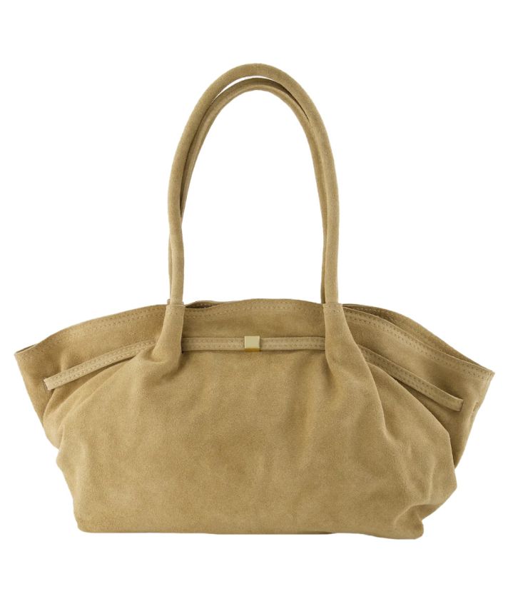 Mila suède tas schoudertas in beige