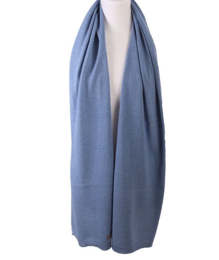 Blauwe kasjmier-blend sjaal