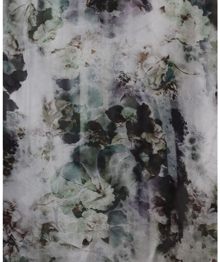 Zijden stola/sjaal met aquarel bloemenprint