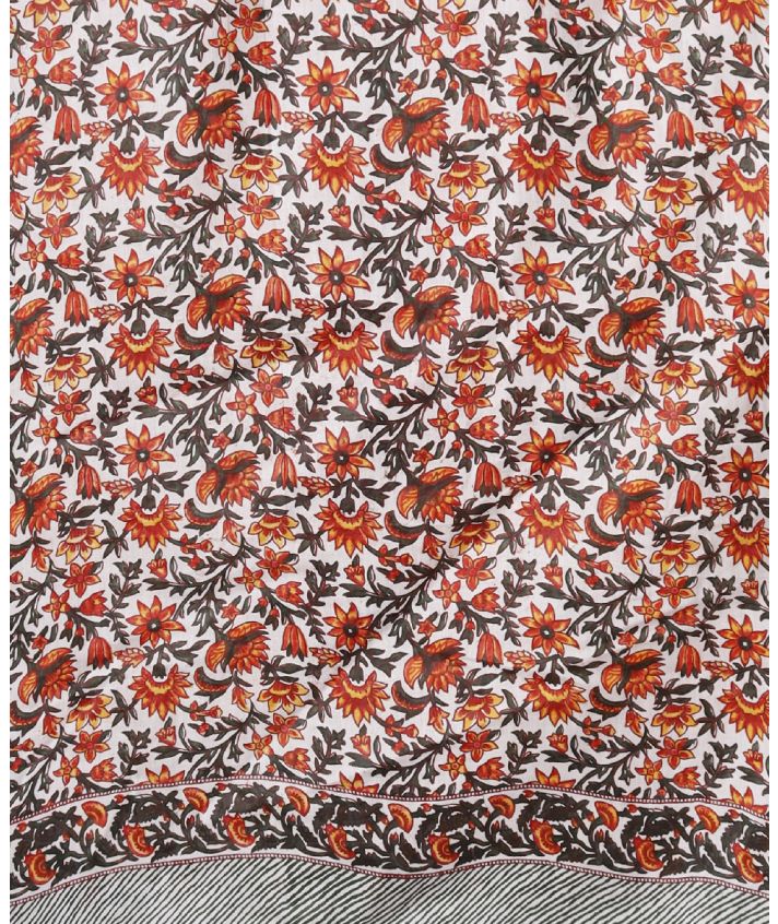 Sarong met bloemenprint in oranje