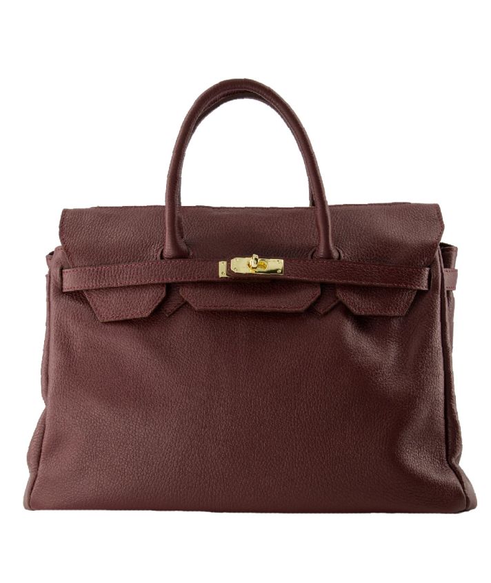 Yara large lederen handtas – Bordeaux
