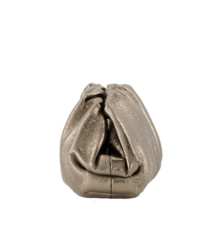 Bronskleurige leren clutch