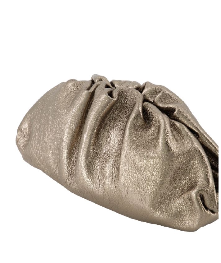Bronskleurige leren clutch