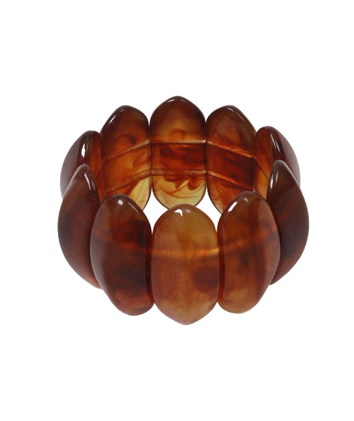 Statement armbanden met marmerlook in bruin