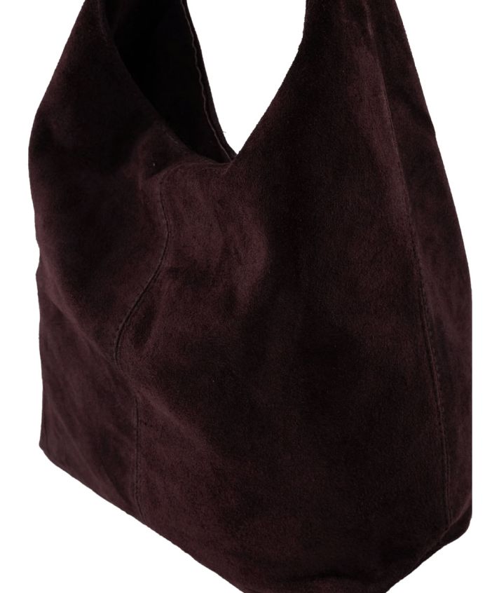Burgundy rode shopper met rits
