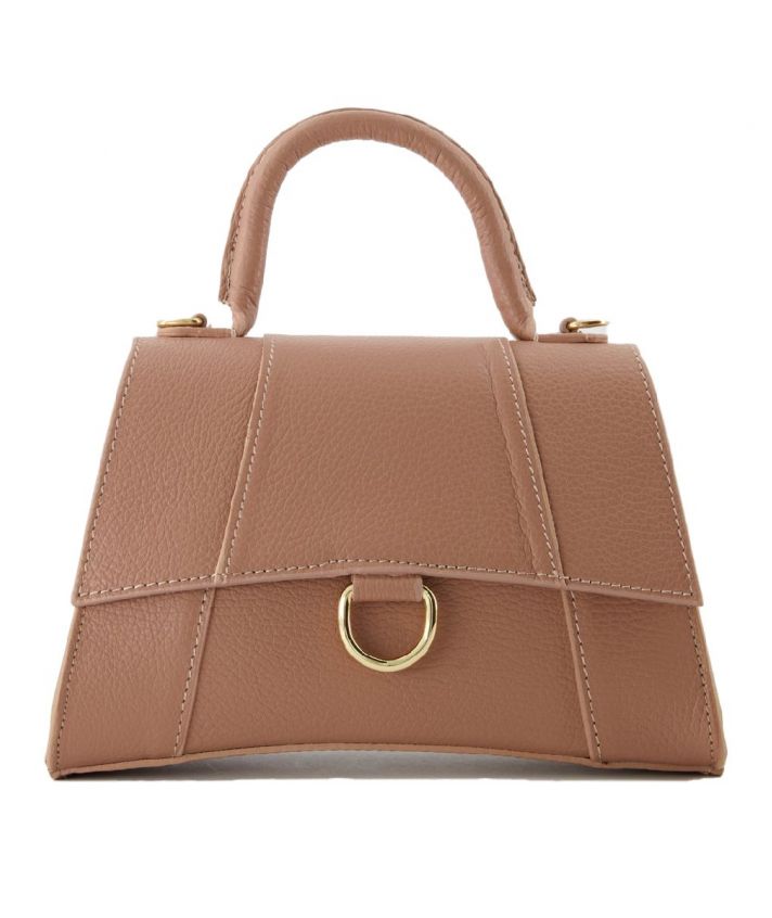 Lederen handtas in camel