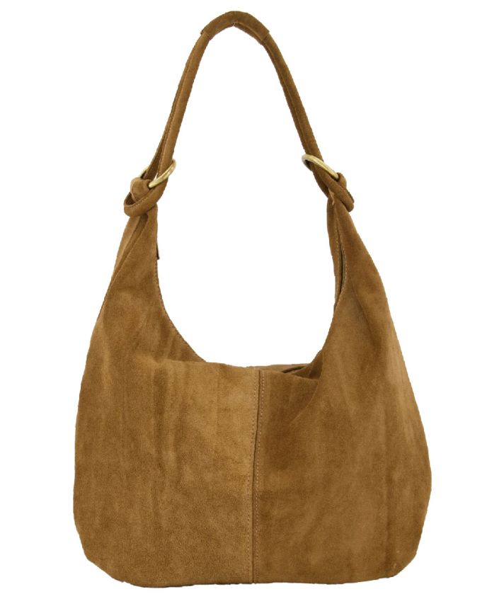 Suède shopper tas in camel