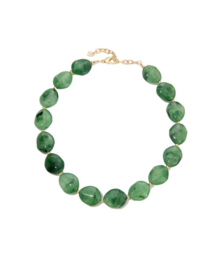 Tess kralenketting met natuursteenlook in groen