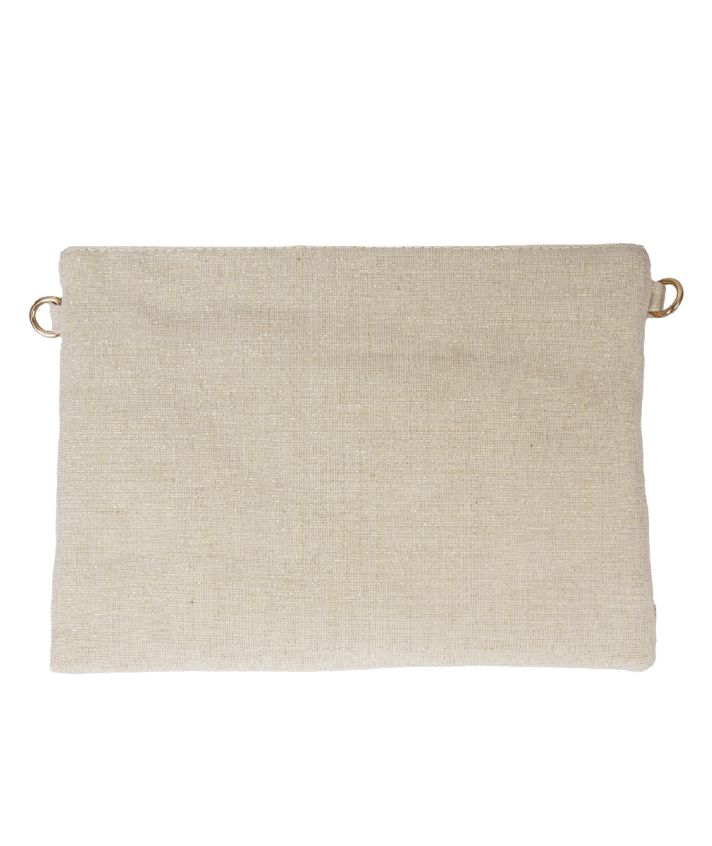 Clutch met geborduurde ''All eyes on you'' borduursel