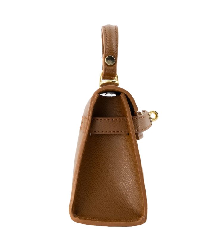 Livia lederen handtas in cognac 