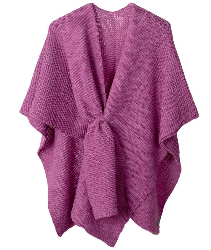 Alpaca-blend omslagdoek in cyclaam-roze met lus