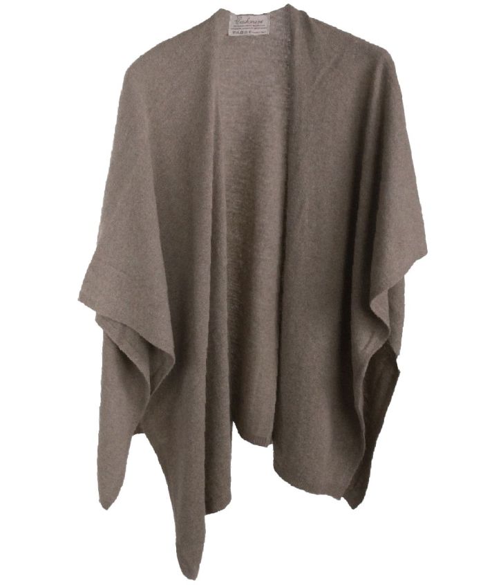 Kasjmier-blend omslagdoek in donker-taupe