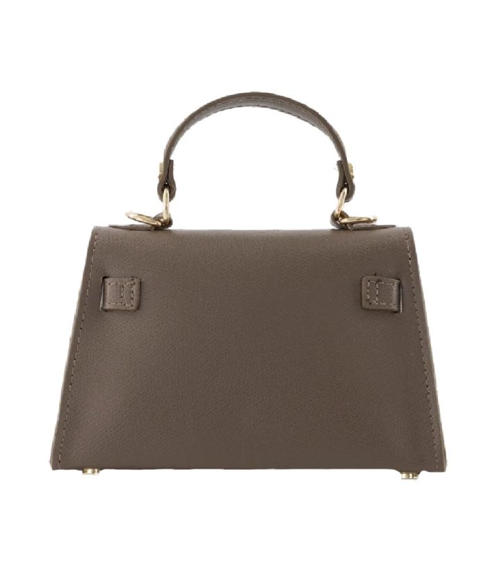 Livia lederen handtas in donker taupe