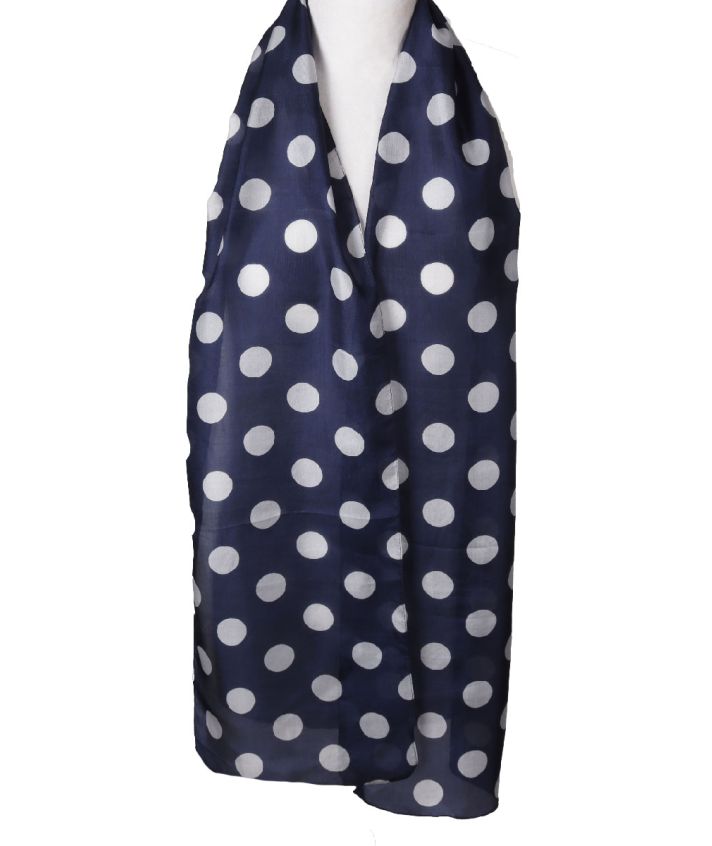 Zijden sjaal met polka dot stippen