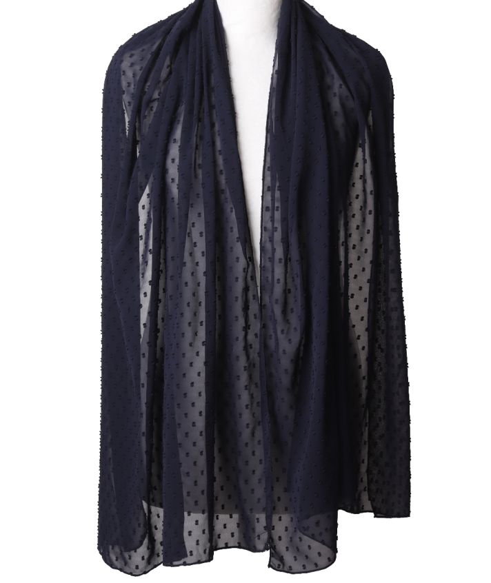 Donkerblauwe stola met stippen