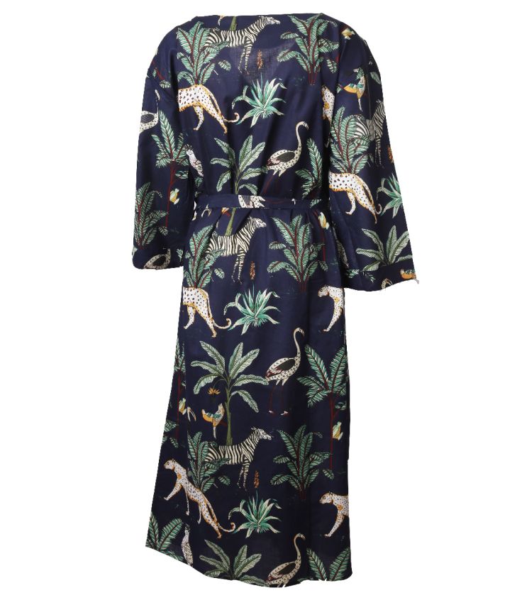 Kimono met tropische dierenprint