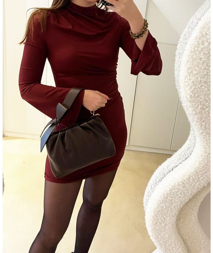 Lederen handtas met strik