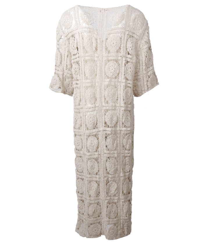 Gehaakte kimono in ecru