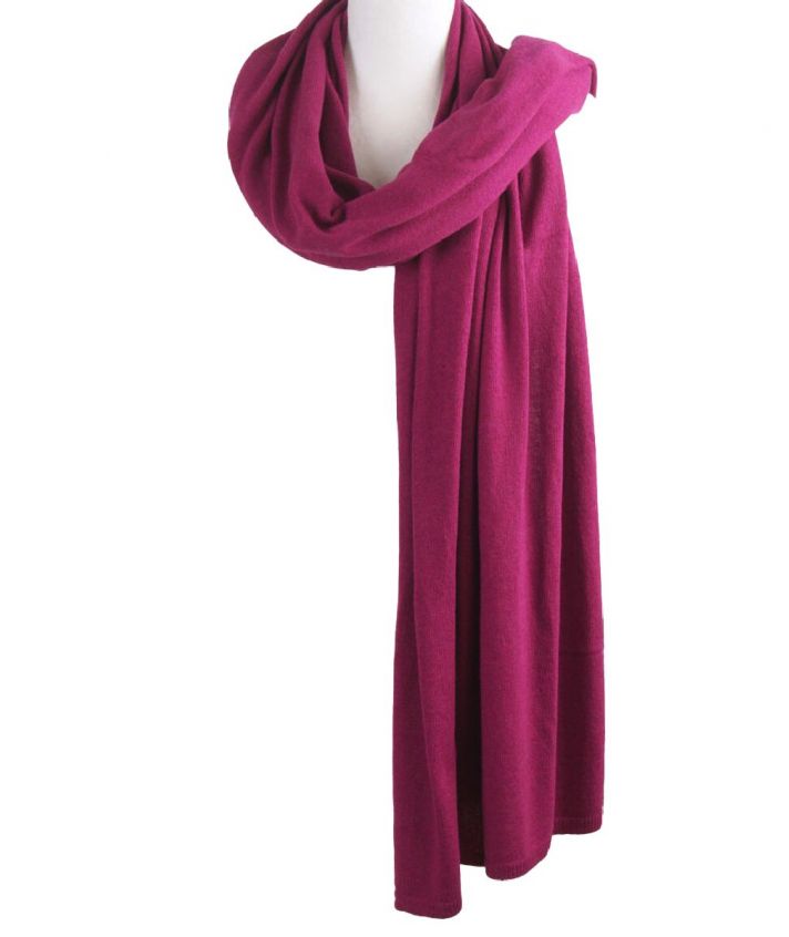 Kasjmier-blend sjaal/omslagdoek in fuchsia
