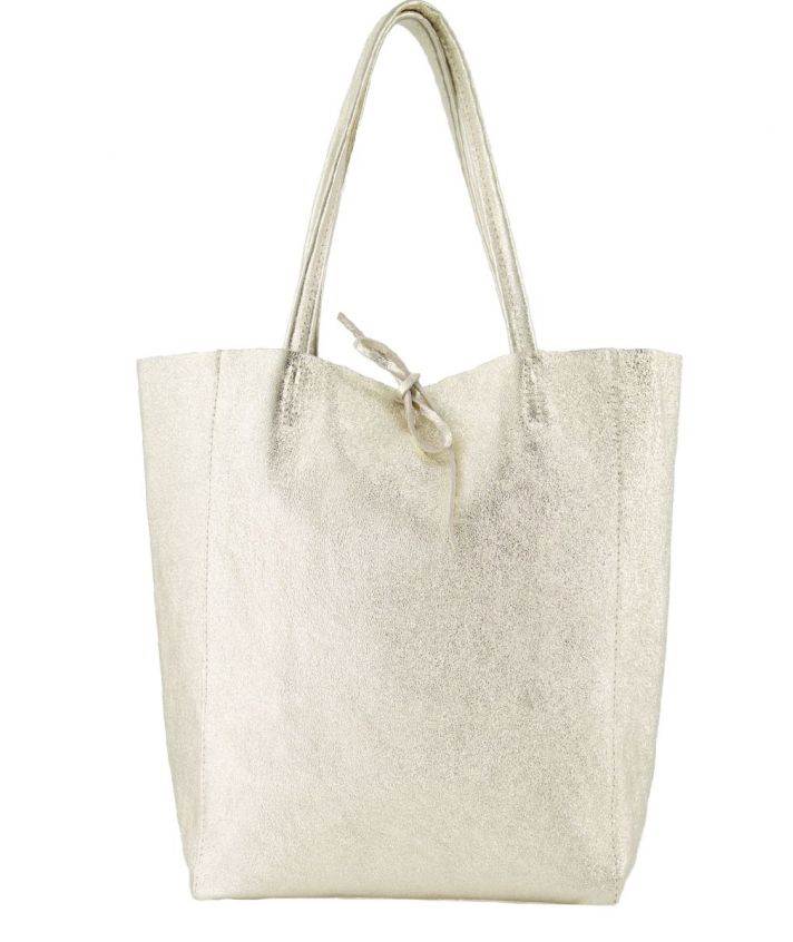 Lederen shopper in goud