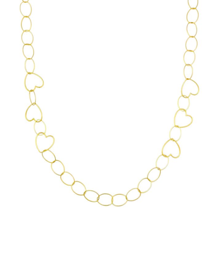 Lange schakelketting met hartjes