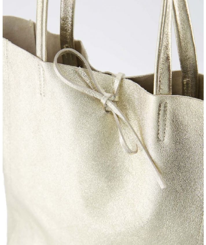 Lederen shopper in goud