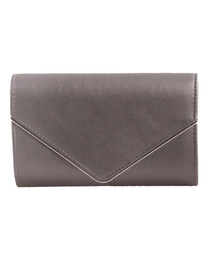 Clutch/avondtas in de kleur donker-taupe