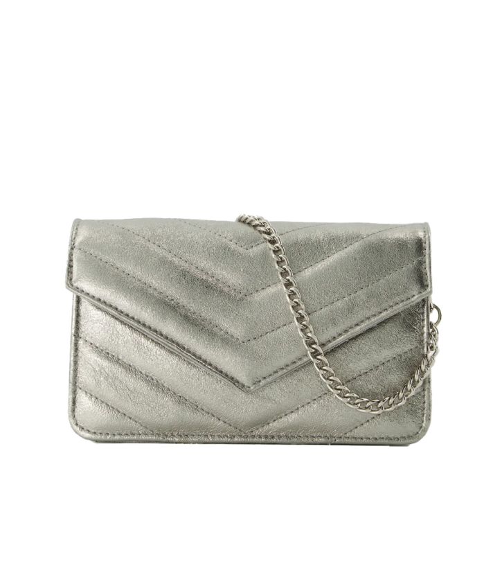 Louise metallic lederen cluch/crossbody tas