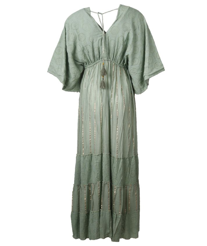 Lange maxi-jurk in de kleur jadegroen