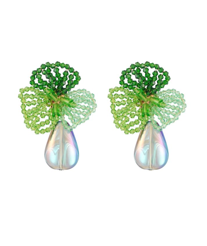 Bloemen oorbellen met pareldetail