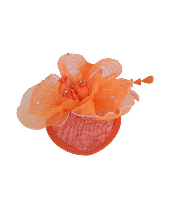 Haarbloem/Corsage in oranje met rozen