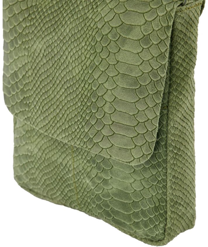 Hailey croco schoudertas in groen