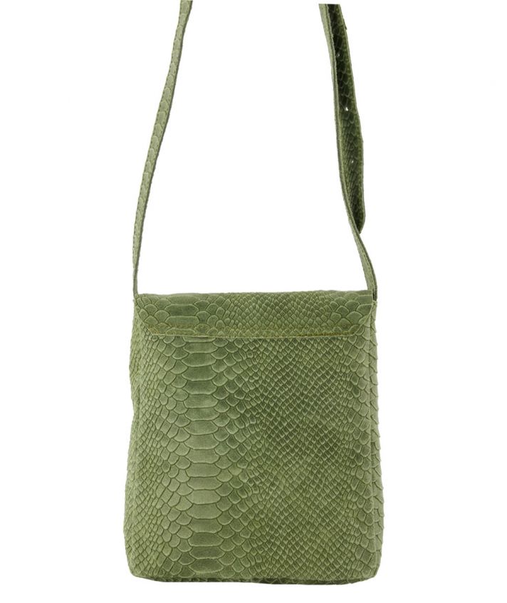Hailey croco schoudertas in groen